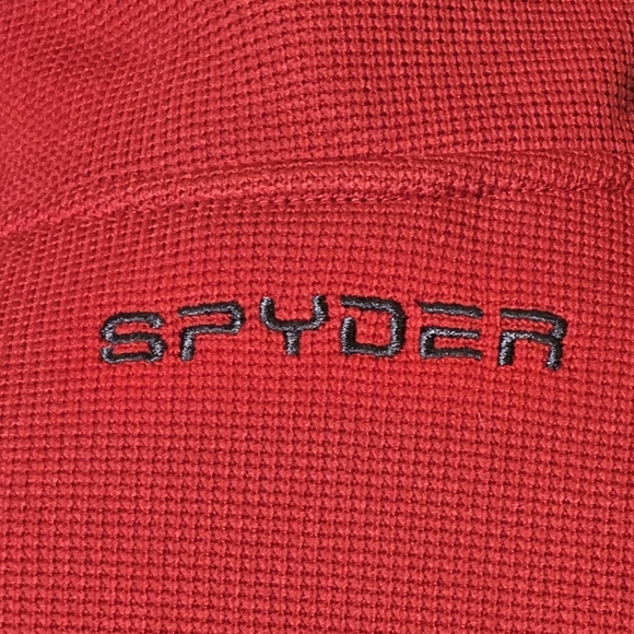 SPYDER Mens Cold WeatherQuarter Zip Pullover Red/Black Sweater/Sweatshirt SZ M - Picture 9 of 15
